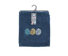 douceur dintérieur serviette de toilette 50x90 cm eponge brodee fougerys bleu