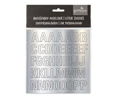 Goldbuch 10 209 Lot de Lettres Autocollantes en Argent, Lettres Ã Coller avec 2 Feuilles, Autocollants de lalphabet de numÃ©ros de 0 Ã 9, Points et Points de Minus et caractÃ¨res