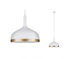 Paulmann 79628 Neordic Embla Luminaire suspendu, max. 1x20W, E27, Blanc/Or, 230V, MÃ©tal