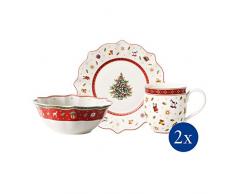 Villeroy & Boch Toys Delight Ensemble petit-dÃ©jeuner pour 2 personnes Breakfast for Two, 6 piÃ¨ces, Porcelaine Premium, Blanc/Rouge