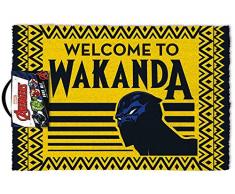 Black Panther Paillasson Fibre de Coco 40 x 60 cm (Bienvenu Ã Wakanda), Multicolor, 40 x 60 x 1,5 cm