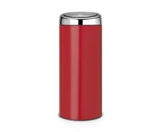 Brabantia - 483844 - Poubelle Touch Bin avec Seau Intérieur en Plastique, 30 L - Rouge Passion