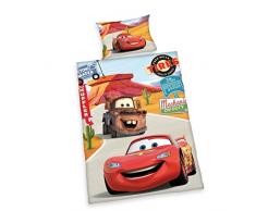 Herding DISNEY CARS 3 Parure de Lit Réversible Pour Enfants, Housse de Couette 100 x 135 cm, Taie dOreiller 40 x 60 cm, Flanelle