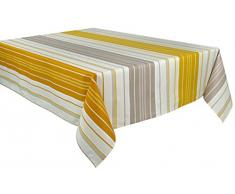 Vent Du Sud Nappe enduite Capbreton Curry 160 x 200, Coton, Jaune, 160 x 200 cm