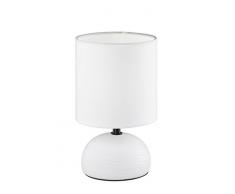 Reality, Lampe de table, Luci 1xE14, max.40,0 W Tissu, Blanc, Corps: CÃ©ramique, Blanc Ã:14,0cm, H:23,0cm IP20,Interrupteur de cordon