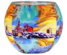 Himmlische Düfte Geschenkartikel GmbH Fragrances Divines Cadeau Cc274 Northern Light Lanterne, Verre coloré, 11 x 11 x 9 cm