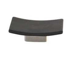 MSV 140749 Porte Savon ceramique INOX nhale, Acier Inoxydable/GrÃ¨s, Noir Mat