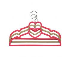 Je Cherche une IdÃ©e RG5743 Set de 3 Cintres Velours, MÃ©tal/Nylon/ABS, Multicolore, 42 x 0,6 x 23 cm