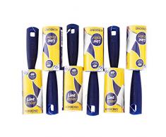 Korbond Rouleaux anti-peluches, 6 manches et 6 rouleaux de 49 feuilles, , enlève les poils dâanimaux et les peluches des vêtements, tissus et tapis, 44,4 m, 294 feuilles prédécoupées en spirale