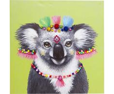 Kare Design Tableau imprimÃ© sur Toile Motif Lama Pom Pom Pom XXL Multicolore, colorÃ©, (H/B/T) 70x70x4cm