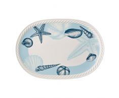 Villeroy & Boch Montauk Beachside Plat de service, 43x30 cm, Porcelaine Premium, Blanc/Bleu/Beige