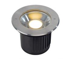 SLV 230160 DASAR Module Spot LED encastrable au sol, rond, en acier inoxydable, pour modules LED Philips pivotante, en acier, gris argenté,,,