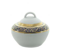 Bohemia Saphyr Greca Sucrier, Porcelaine, Bleu, 12Â x 12Â x 12Â cm