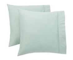 AmazonBasics Taie(s) doreiller 400 fils, Lot de 2, 65 x 65 cm - Vert deau