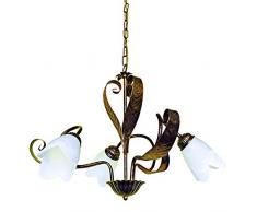 onli torsadÃ© Lustre MÃ©tal Style rustique Marron, Bronze et blanc