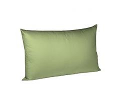 Fleuresse 9100-941 Taie doreiller zippÃ©e 100Â % Satin de Coton mako Noir 40 x 40 cm, Satin mako, Vert, 40 cm x 60 cm