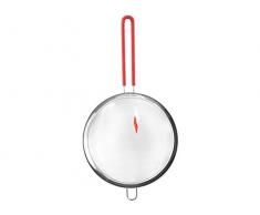 Home Passoire avec Manche en Silicone, Acier INOX, Rouge, 22 cm
