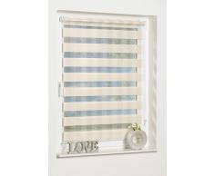 K de Home 415927â1Â Wohn-Guide Klemmfix Store Double Rota sans perÃ§age Design Rayures, Plastique, Sable, 150Â x 40Â x 5Â cm