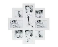Deknudt Frames S65SM1 Cadre Multi Photos avec Horloge Blanc 49 x 49 x 4 cm