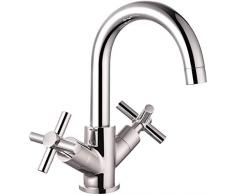 VeeBath Robinet mitigeur pour lavabo avec Bec pivotant et Tirette de vidage - ChromÃ©