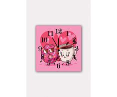 Bonamaison Horloge Murale en MDF, Multicolore, 30 x 30 cm