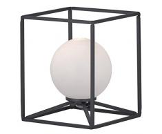 Reality Leuchten R50401032 Lampe de table Métal, Schwarz Matt/Weiß