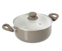 Crealys 509832 Faitout Aluminium Gris/Marron 24 cm