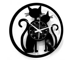 Instant Karma Clocks Horloge Murale en Vinyle idÃ©e Cadeau Vintage Faite Main Couple Chats Chats