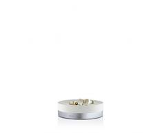 Blomus 68853 Porte-Savon/Coupelle à Bijoux Ara Blanc/Argent, Acier Inoxydable, 12,1 x 12,1 x 3,5 cm