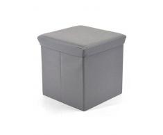 HomeMaison Pouf Pliable, Polyester, Argent, 38x38 cm