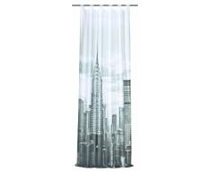 Home fashion 48539-896 Voilage New York avec passants Noir/blanc 245 x 120 cm