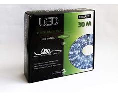 Wisdom Line Guirlande lumineuse LED pour extérieur Lumière blanche chaude Multicolore 6 10 20 30 50 m Décoration et lumières de Noël pour balcon et extérieur (Blanc froid, 30 m)