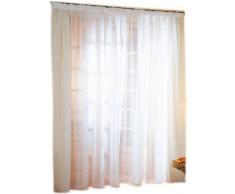 Linder 0390/10/344 Voilage Grande Largeur Polyester Lin Blanc Galon Fronceur 420 x 240 cm