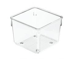 InterDesign Linus Boite Stockage pour tiroir, Petit bac Plastique pour Couverts et Autres Accessoires, Transparent