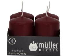 Müller Kerzen 2400624047 Lot de 40 (4 Lots de 10) Bougies Bordeaux