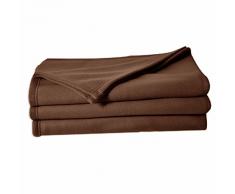 POYET MOTTE POLECO Couverture polaire Polyester Chocolat 180 x 220 cm