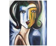 Legendarte - Tableau, Peinture à lhuile - Le Visage dune Femme - cm. 50x60