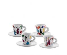 Bialetti Tasses à café 4 x Espresso Arte multicolore