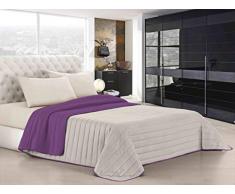 Elegant couette dÃ©tÃ© violet/crÃ¨me, single, 1 Place