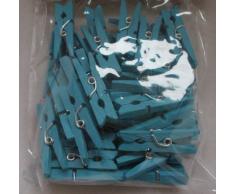 Efco Lot de 40 Pinces Ã Linge en Bois Bleu Clair 30Â mm