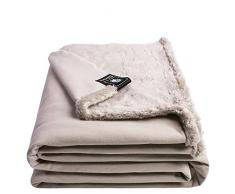 zoeppritz since 1828 Reborn Bliss Couverture - Fourrure synthétique - Couverture Plaid Moelleuse et Luxueuse Imitation Fourrure avec Dos Lisse - de, Polyester, 090 Clay, 160 x 190 cm