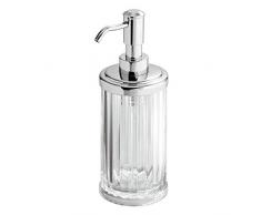 iDesign - InterDesign Alston distributeur de savon, pousse-mousse rechargeable en plastique, transparent/argentÃ©