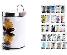 MSV 100488 Poubelle 3l Manila, INOX/PolypropylÃ¨ne, ImprimÃ©, 16,7 cm