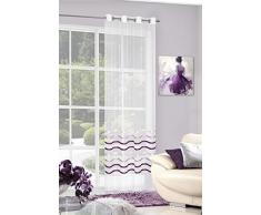 Eurofirany FIR GABI/2âK Gabi2 FIO Rideau Voilage Ã Oeillets 140 x 250, onctueuse/Violet