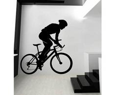 TATOUTEX Stickers Cycliste et vélo - Violet, L 100cm x H 120cm