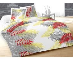 Soleil docre Tropical Parure Housse de Couette Coton 57 Fils 240x220 cm