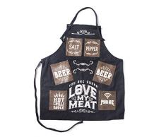 Boxer Gifts Tablier de Cuisine Inscription Love My Meat Noir