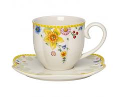 Villeroy & Boch Spring Awakening Tasse à café avec Assiette, 2 pièces, Porcelaine, Multicolore