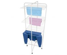 MSV 130130 Etendoir Tour 4 Niveaux, Acier Peinture, Blanc/Noir