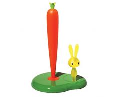 Alessi Asg42 Gr Bunny & Carrot Porte Rouleau de Papier de Cuisine en Résine Thermoplastique, Vert